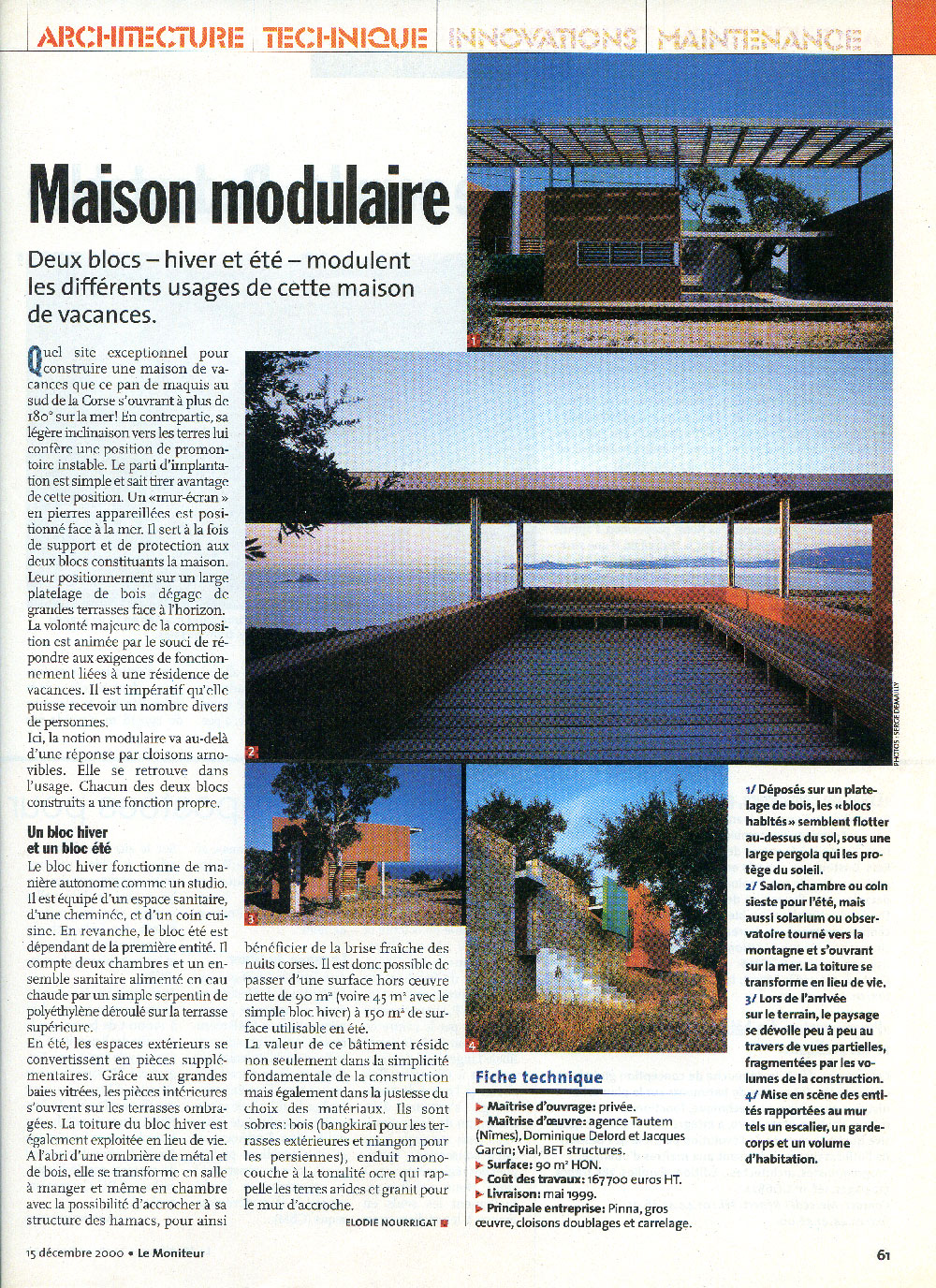 Le Moniteur 15 décembre 2000