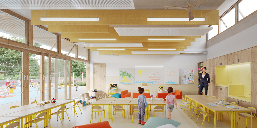 concours groupe scolaire roquemaurel toulouse tautem architecture perspective salle de classe
